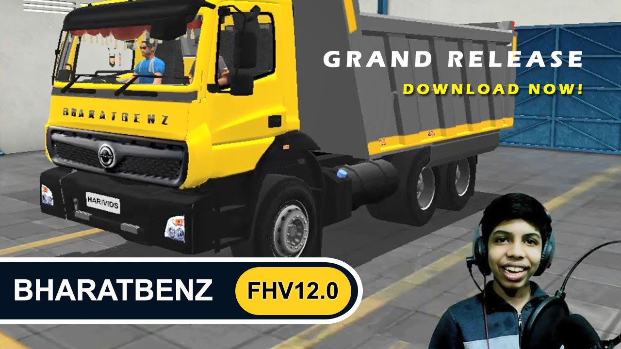 3 МОДА | GRAND RELEASE Bharat Benz Truck | FHV12.0 | Бесплатный мод Bussid | Bus Simulator Indonesia
