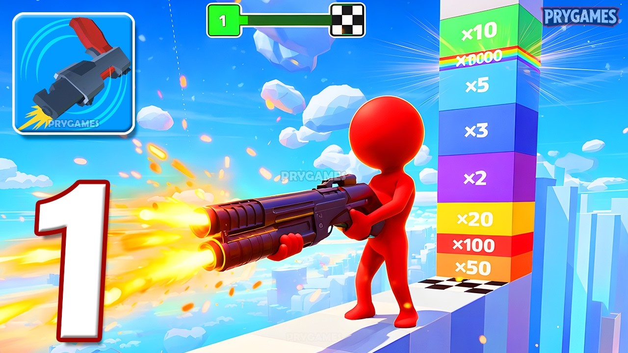 Gun Sprint - Gameplay Walkthrough Part 1 - Ragdoll Gun Game Sprint (Android, iOS)