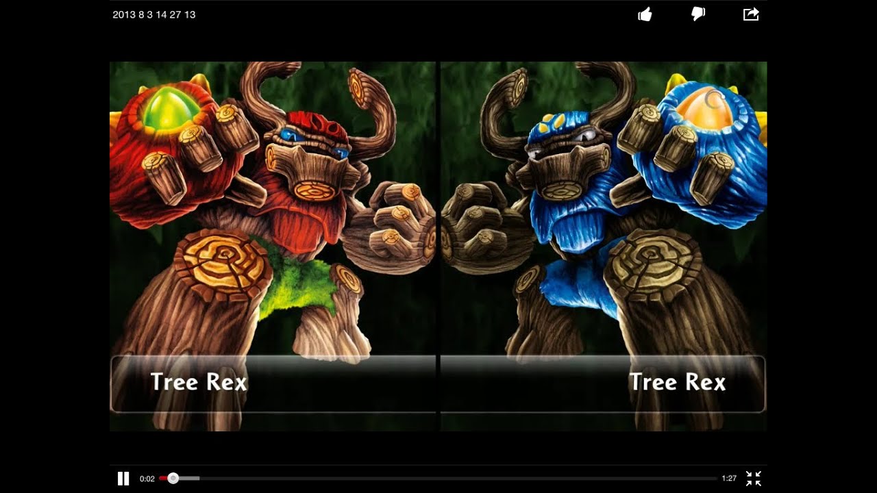 SKYLANDERS GIANTS TREE REX VS GNARLY TREE REX RING OUT
