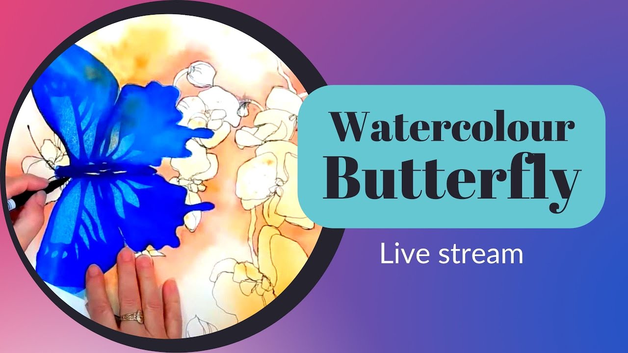 Stencilling and glazing watercolour butterfly | Full tutorial