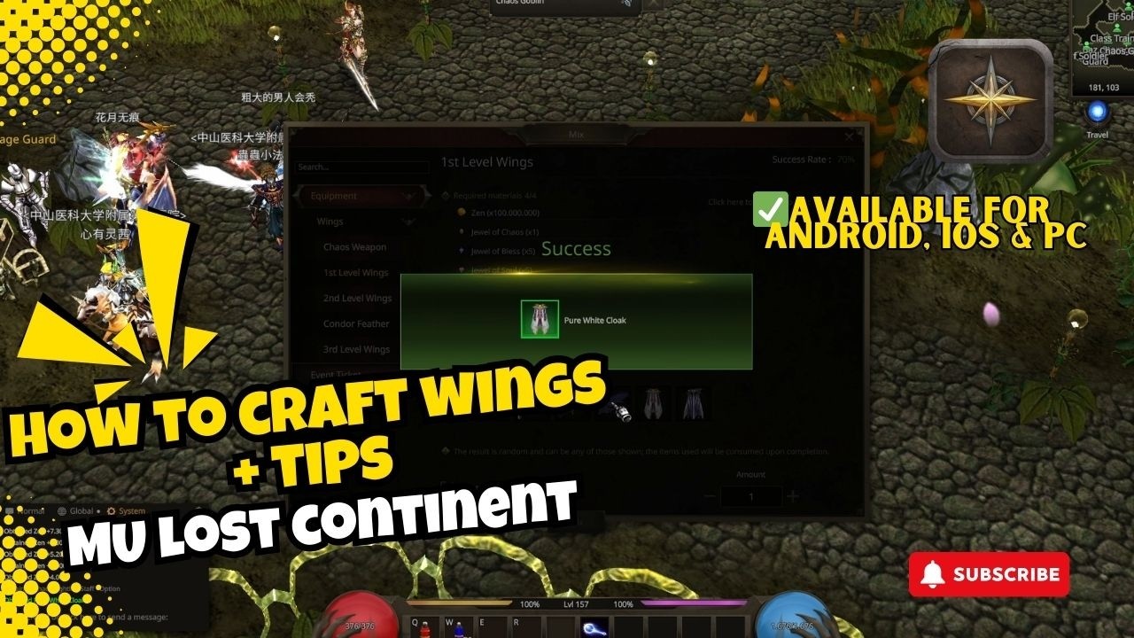 How to  craft Wings (Quick & Easy) - MU Lost Continent