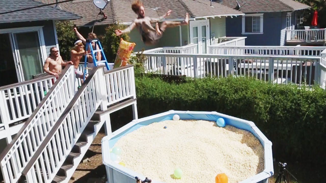Popcorn Pool Dive Challenge With Logan Paul!