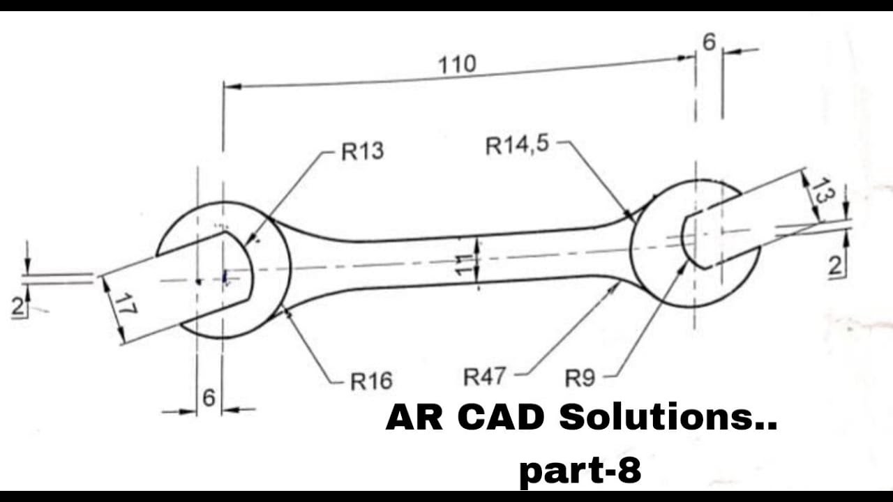 AutoCAD 2D Sketching of Spanner Ex.no.8