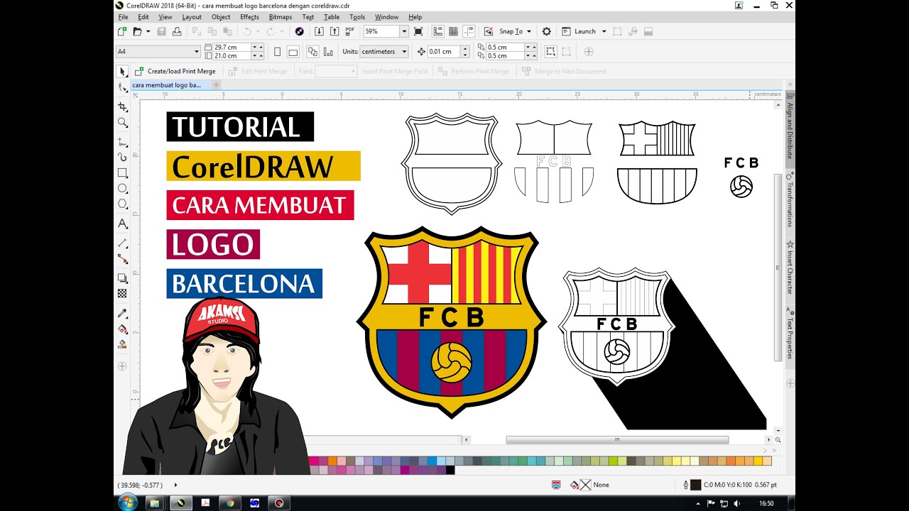 MEMBUAT LOGO BARCELONA MENGGUNAKAN CORELDRAW