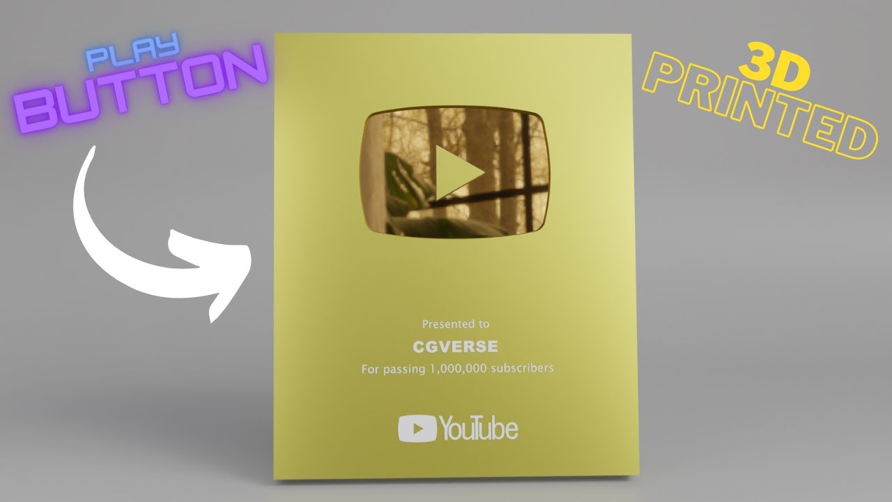 I MADE 3D YOUTUBE PLAY BUTTON | 1M PLAY BUTTON | #3d  #3dmodel