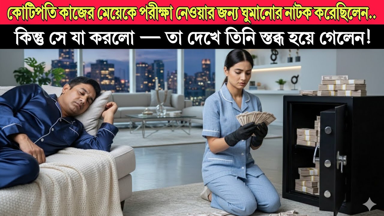 কোটিপতি গরীব পরিচারিকার পরীক্ষা নেওয়ার জন্য ঘুমানোর নাটক করেছিলেন। কিন্তু সে যা করলো...