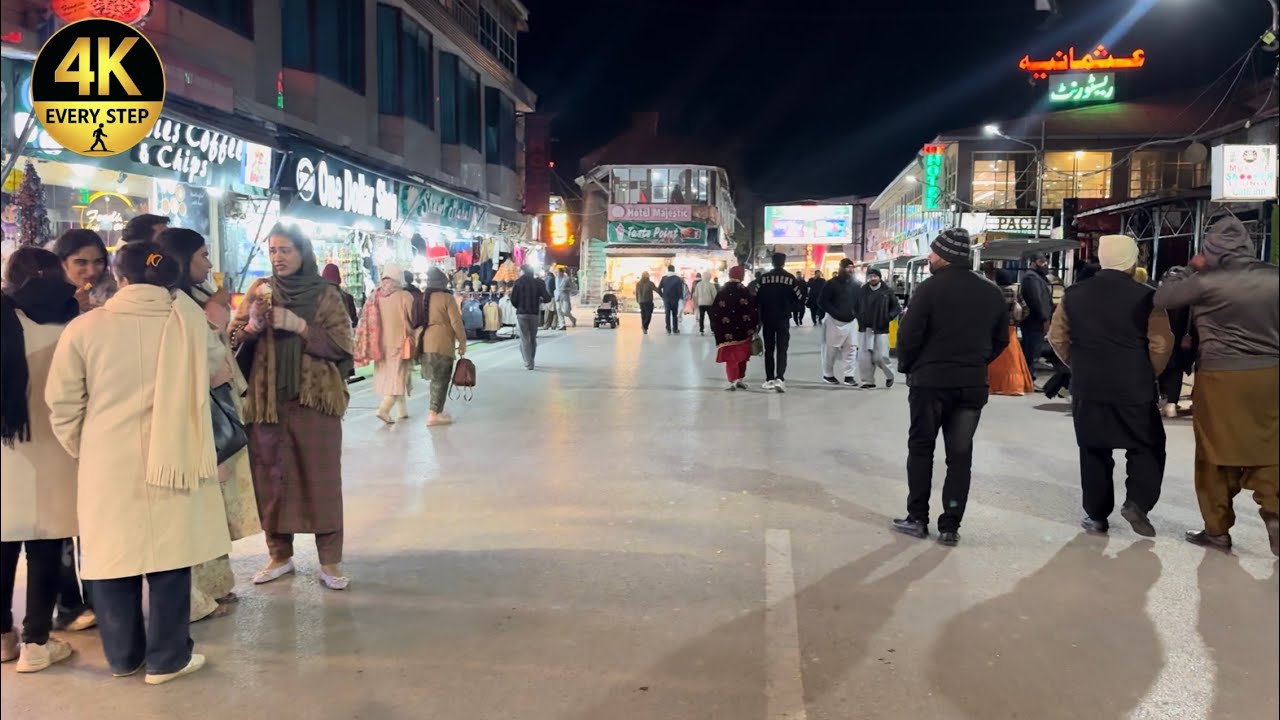 Explore Murree Mall Road & Food Street &ndash; Best Walking Tour! 🍜 4K 60FPS