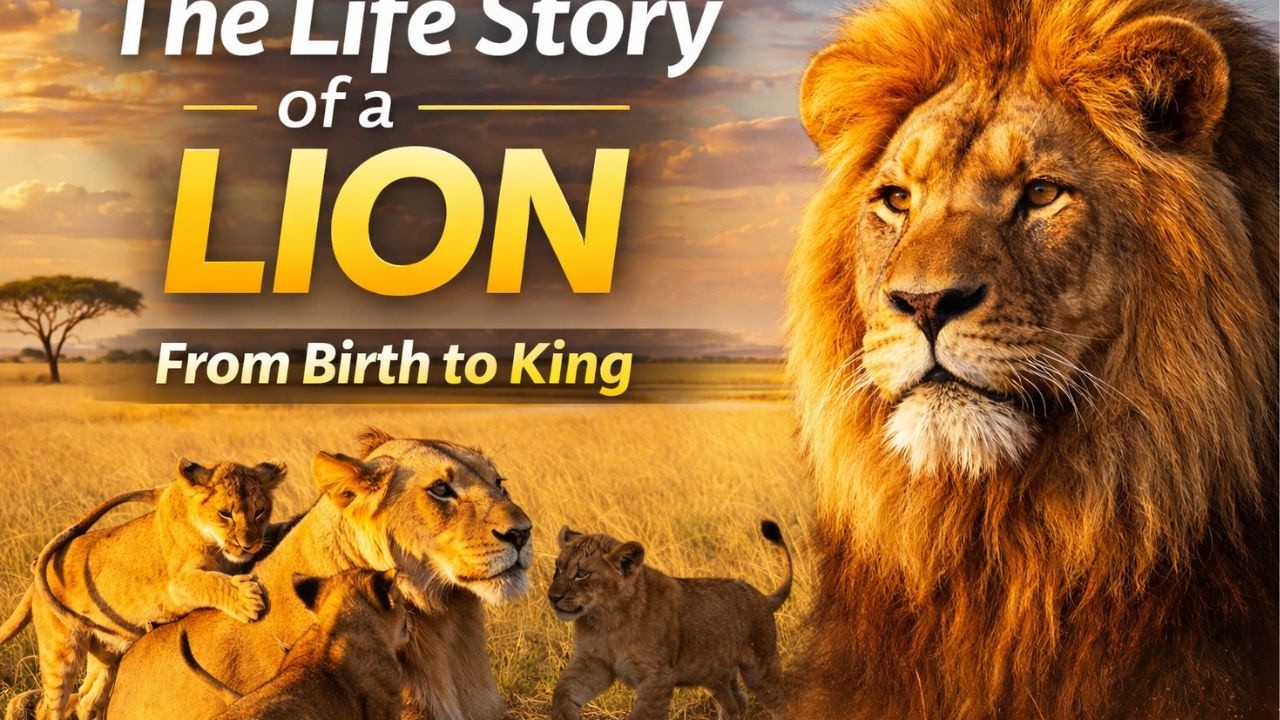 The Life Story of a Lion 🦁  From Birth to King | Wild Animal Story