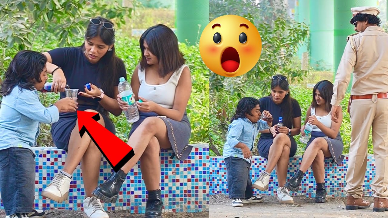 पुलिस ने पकड़ा दारू पीते हुये 😱 | Prank On cute Girl 🥰 | The Real Satish