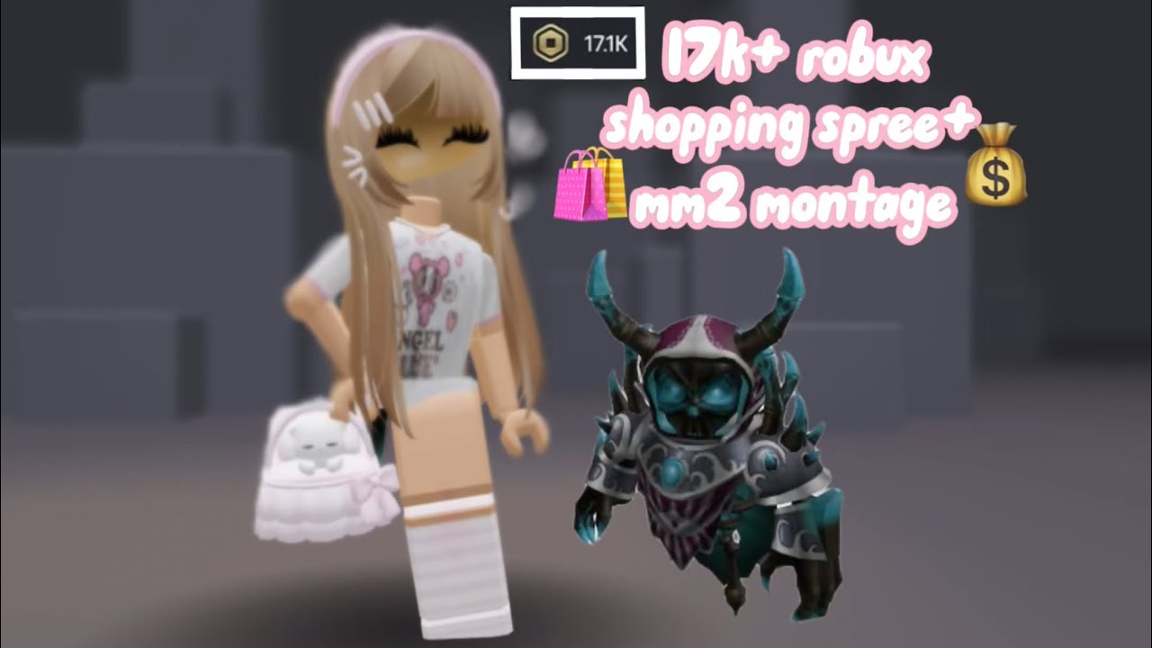 17k robux shopping spree and mm2 montage!! #roblox #shoppingspree #robux #fyp #fypシ 