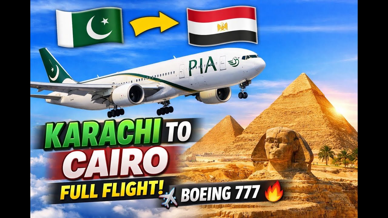 👉 PIA Airbus 320 Full Flight | Karachi (KHI) to Cairo (CAI) |Takeoff, Cabin & Landing  🇵🇰🇪🇬 ✈️