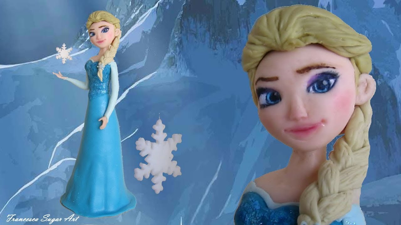 Fondant Disney Elsa Frozen Cake Topper - Elsa in Pasta di Zucchero per una torta