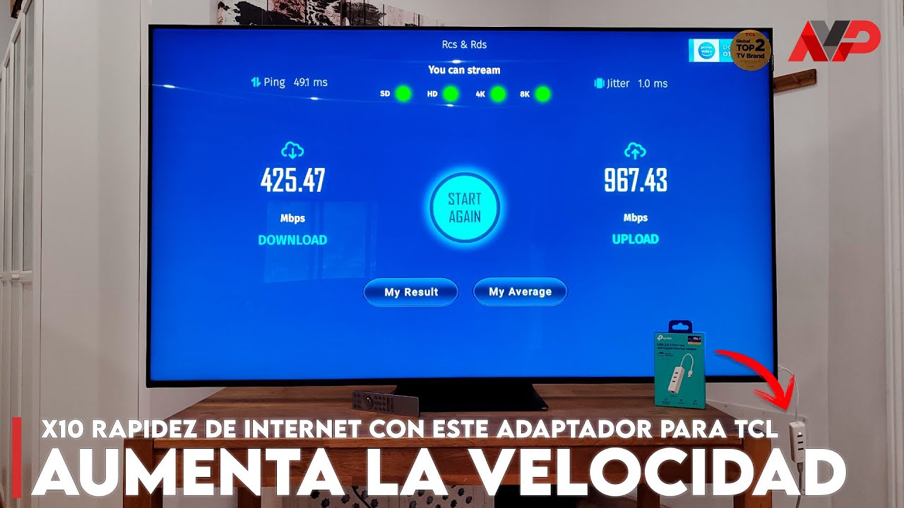 Aumenta 10 veces la velocidad de internet de tu televisor TCL con este adaptador USB