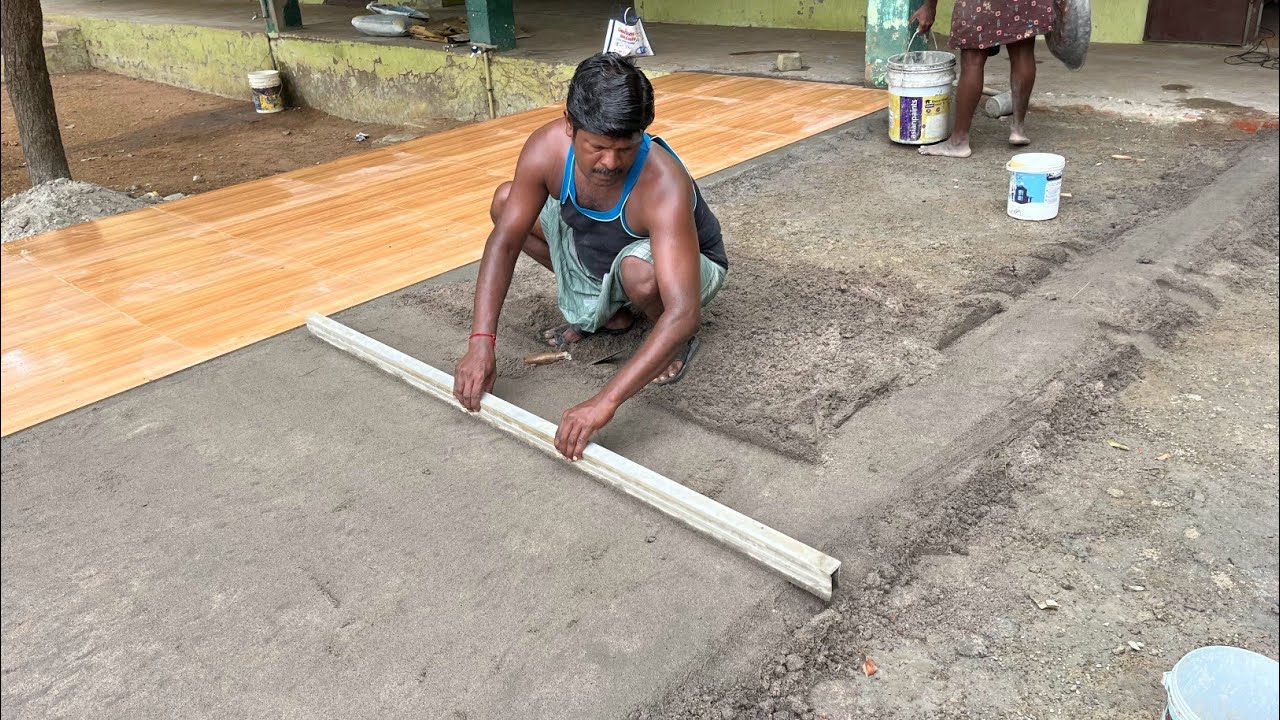 Technically Tile Fitting_Stage Construction of 2×2ft Wooden Tile Fastest Installation|Tile fixing