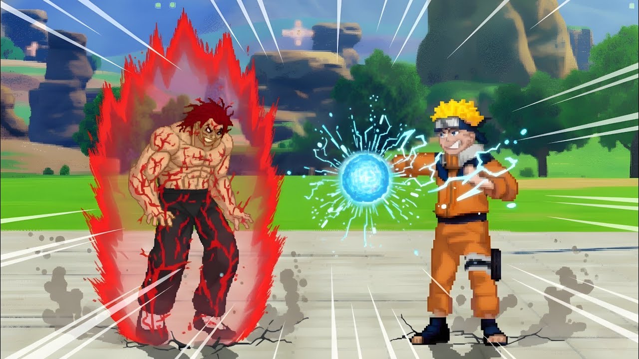 YUJIRO HANMA VS NARUTO KUN - MUGEN FIGHT (ムゲン・エピック・ファイト・バトル)