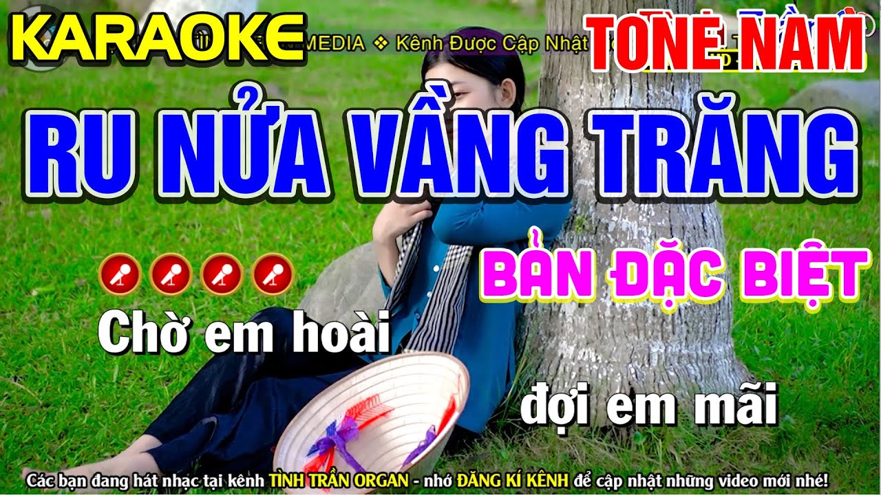✔ RU NỬA VẦNG TRĂNG ❖ Karaoke Nhạc Sống Bolero Tone Nam ( PHỐI HAY ) ► Tình Trần Organ