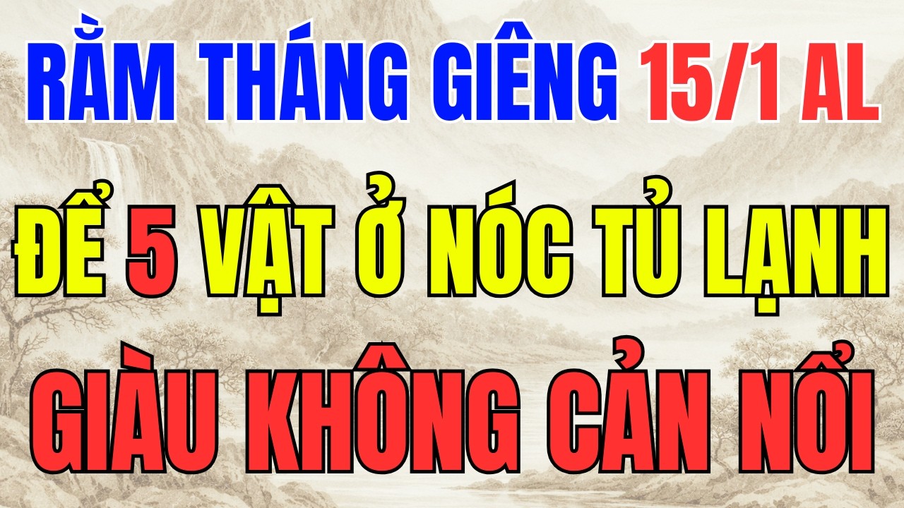 ĐÚNG SÁNG 15/1 ÂL: ĐỂ 5 VẬT NÀY TRÊN NÓC TỦ LẠNH, TÀI LỘC KÉO VỀ, GIÀU KO CẢN NỔI