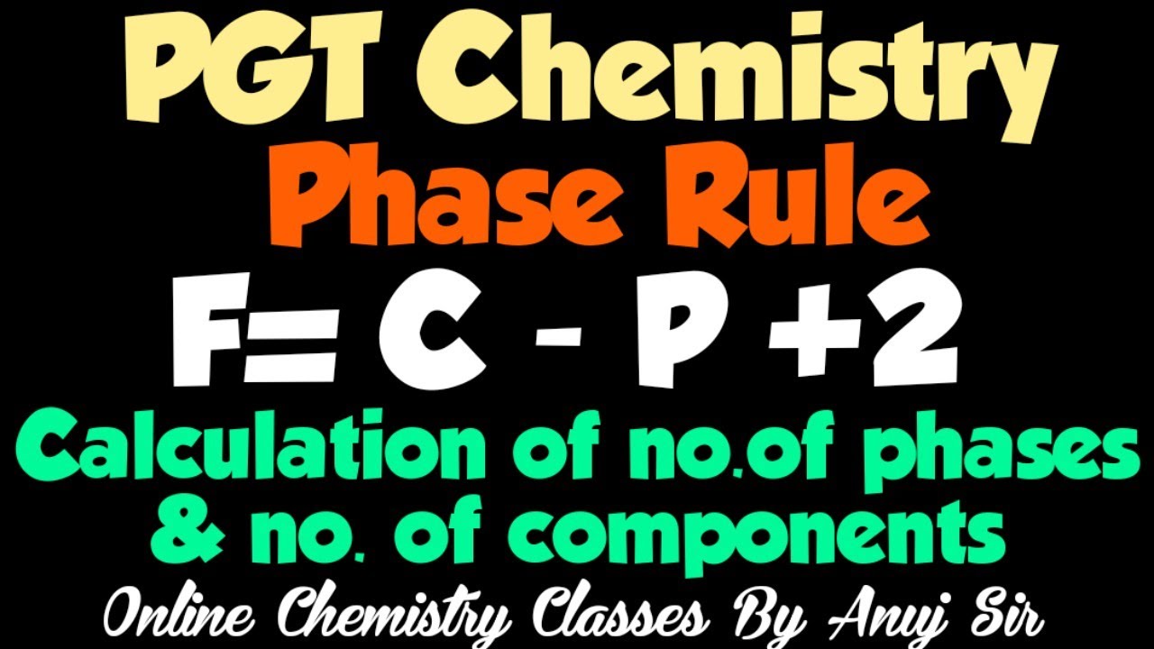 phase rule kya hai |pgt chemistry preparation | phase rule | calculation of no.of phases | component