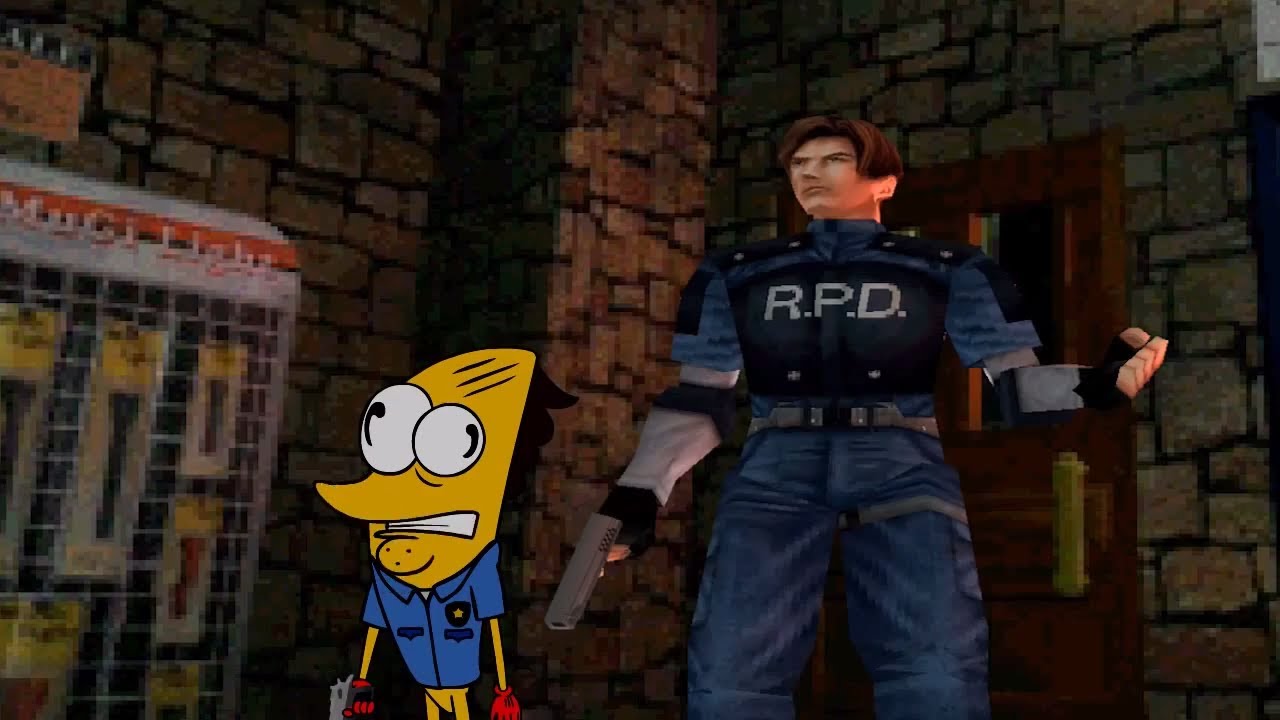 Taco-Man играет в Resident Evil 2 — история Леона (PS1)
