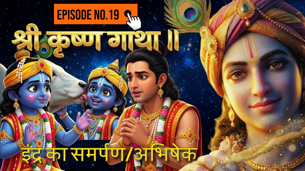 श्री कृष्ण गाथा EP 19 -इंद्र का समर्पण/अभिषेक - #krishnaleela #indra #bhgawan #govardhanleela #viral