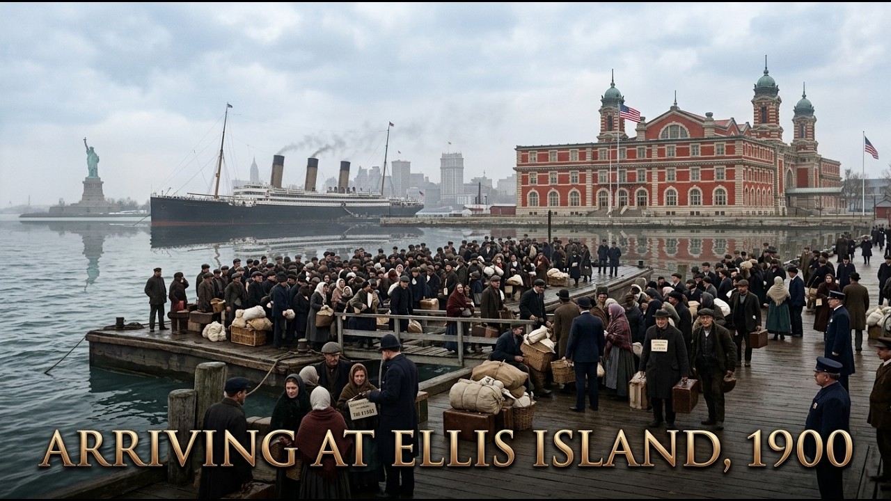 How People Lived Inside Ellis Island the Day They Arrived in America in 1900 | AI Reconstruction