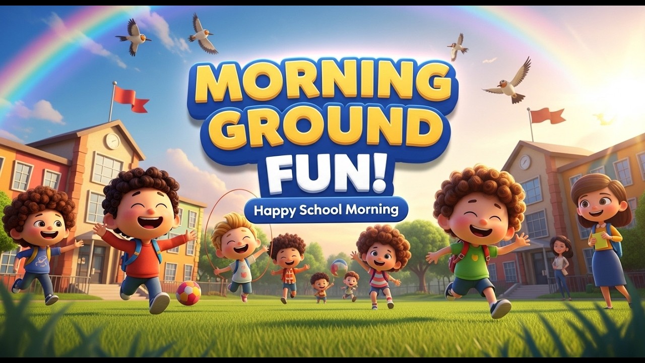 Morning Ground Fun! 🌞🎒 Happy Morning Poem for Kids😍🌈🔥