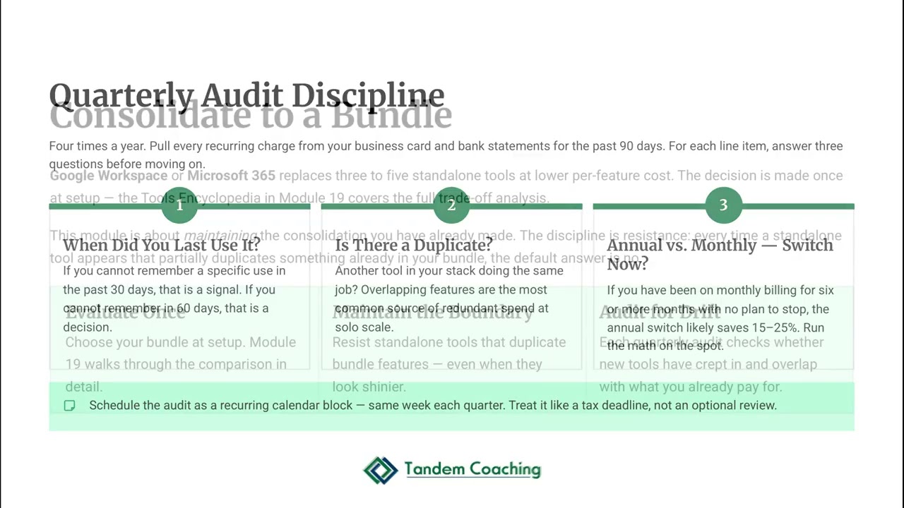 Stop the SaaS Bleed: Audit Your Coaching Business Subscriptions (16.7.1)