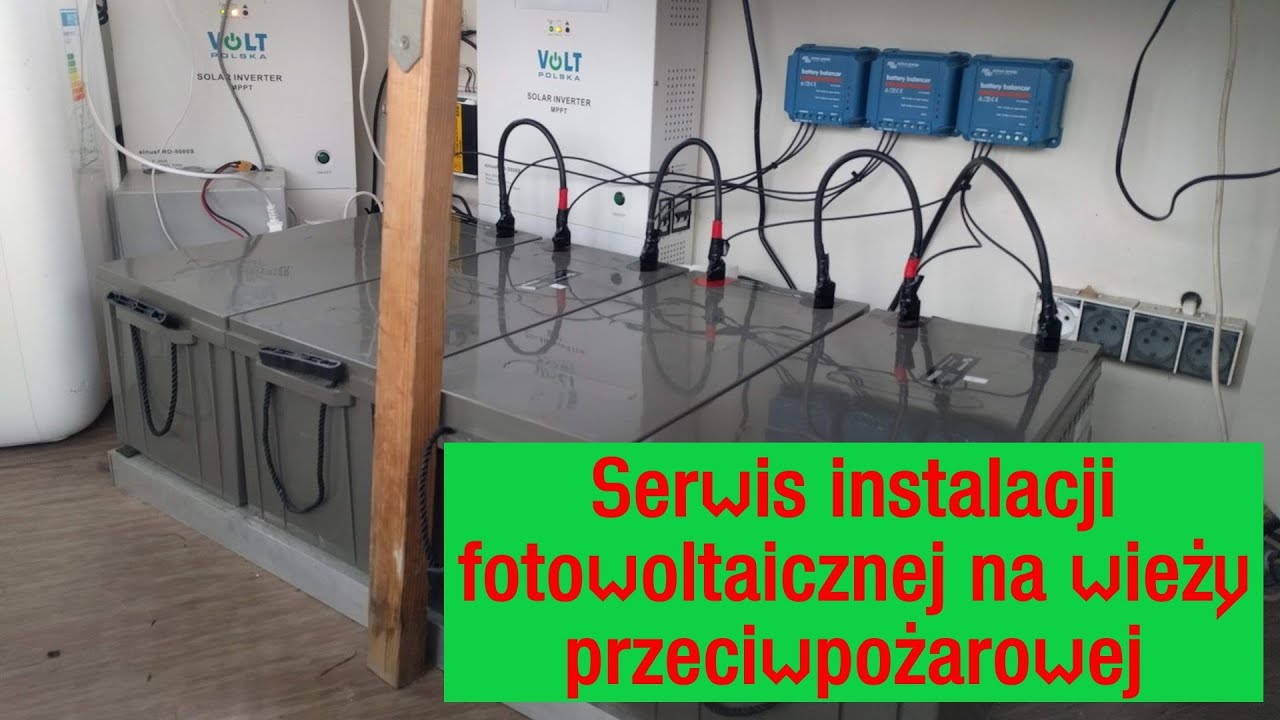 Naprawy instalacji fotowoltaicznych  Serwis na wieży pożarowej