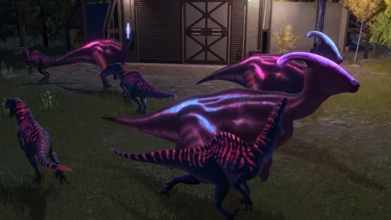 Jurassic World Evolution 2: Spinoraptor Lux army vs Parasaurolophus Lux herd