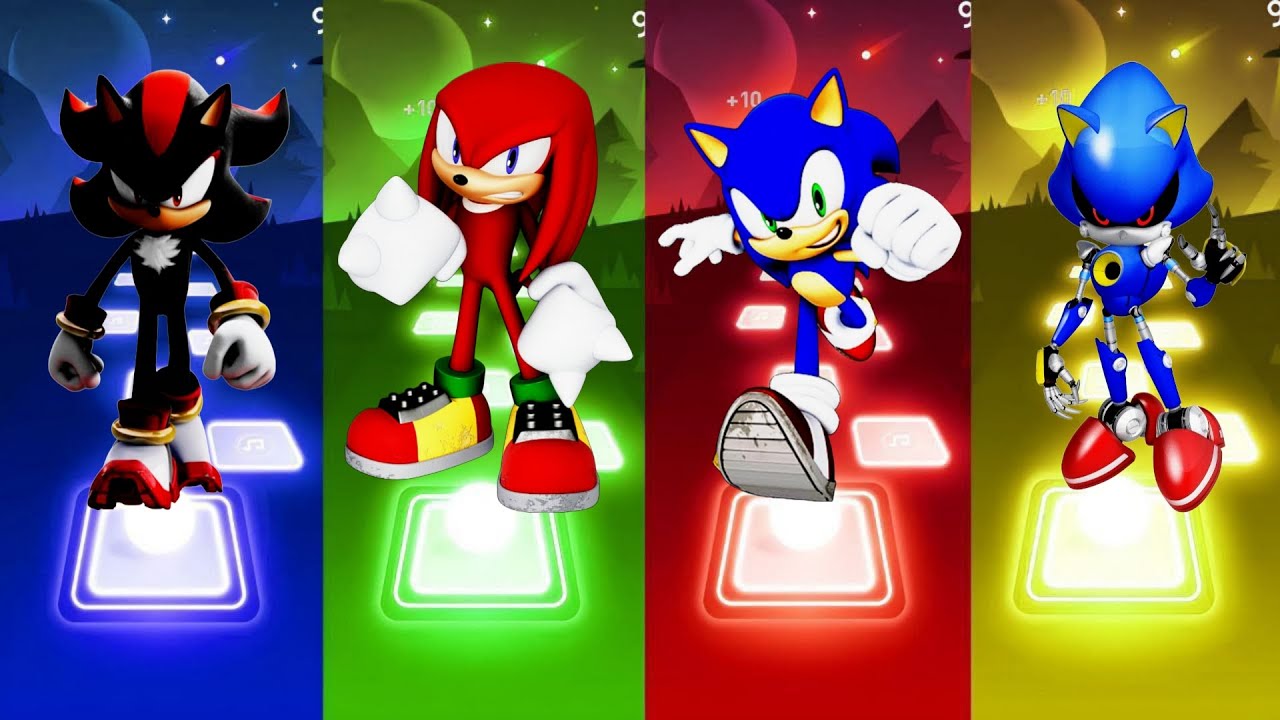 Shadow the Hedgehog 🆚 Knuckles 🆚 Sonic the Hedgehog 🆚 Metal Sonic| Tiles Hop EDM Rush