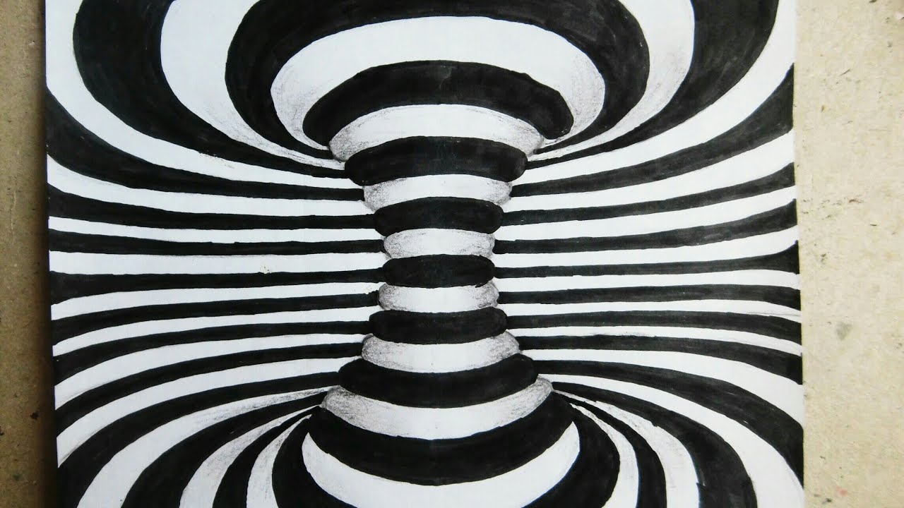 تعلم رسم 3D| وهم بصرى خطوة بخطوة|Draw 3D illusion| visual trick