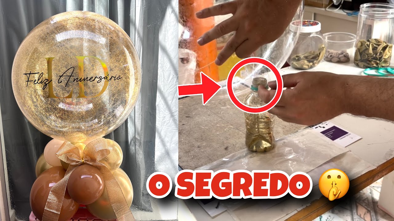 COMO COLOCAR GLITTER EM PÓ DENTRO DO BALÃO BUBBLE PRA PREENCHER TOTALMENTE | passo a passo arranjo