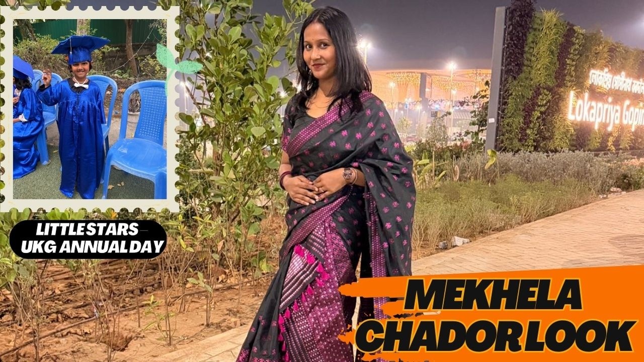 MEKHELA CHADAR LOOK | UKG Graduation Day