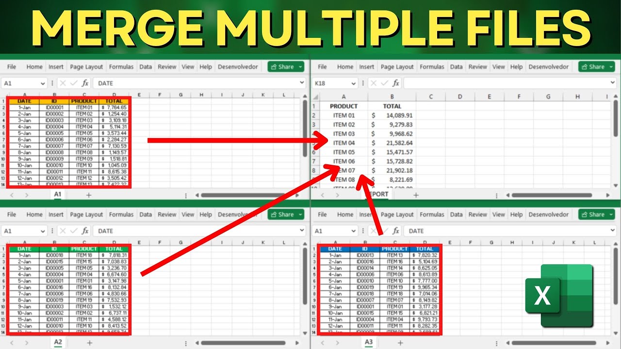 How to Merge Multiple Excel Files with Automatic Updates | Link Sheets in Real Time