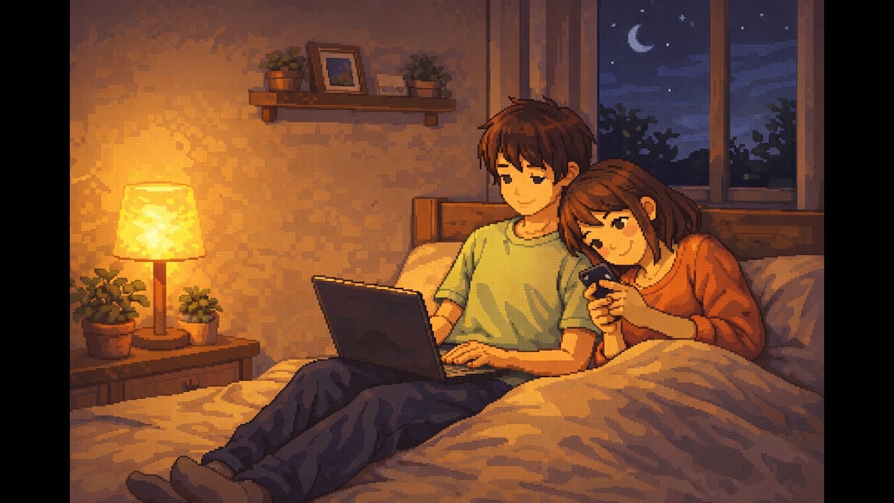 midnight glow 🌙 | cozy bedroom lofi pixel art
