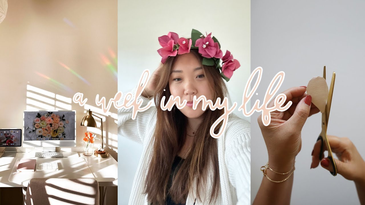 weekly vlog making paper flowers, coffee shops, workshops, trial and error process as an artist