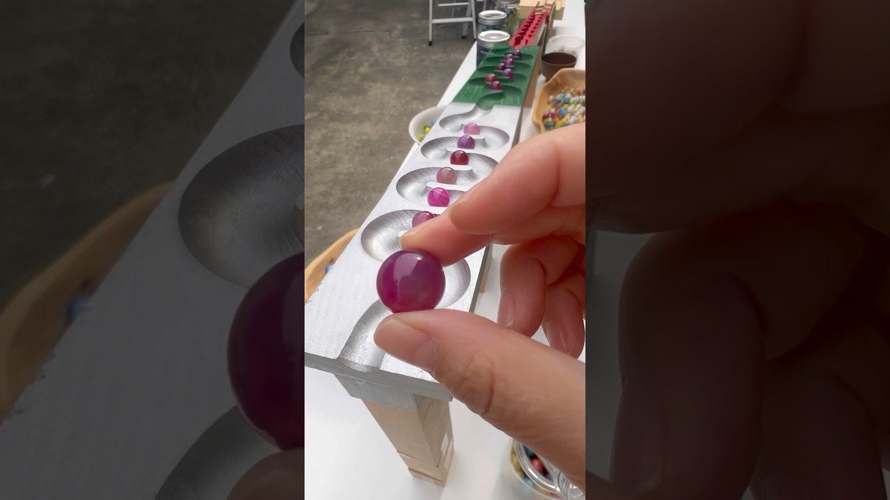 Marble run ASMR HABA ☆ A beautiful scene of purple marbles rolling down a slope 
