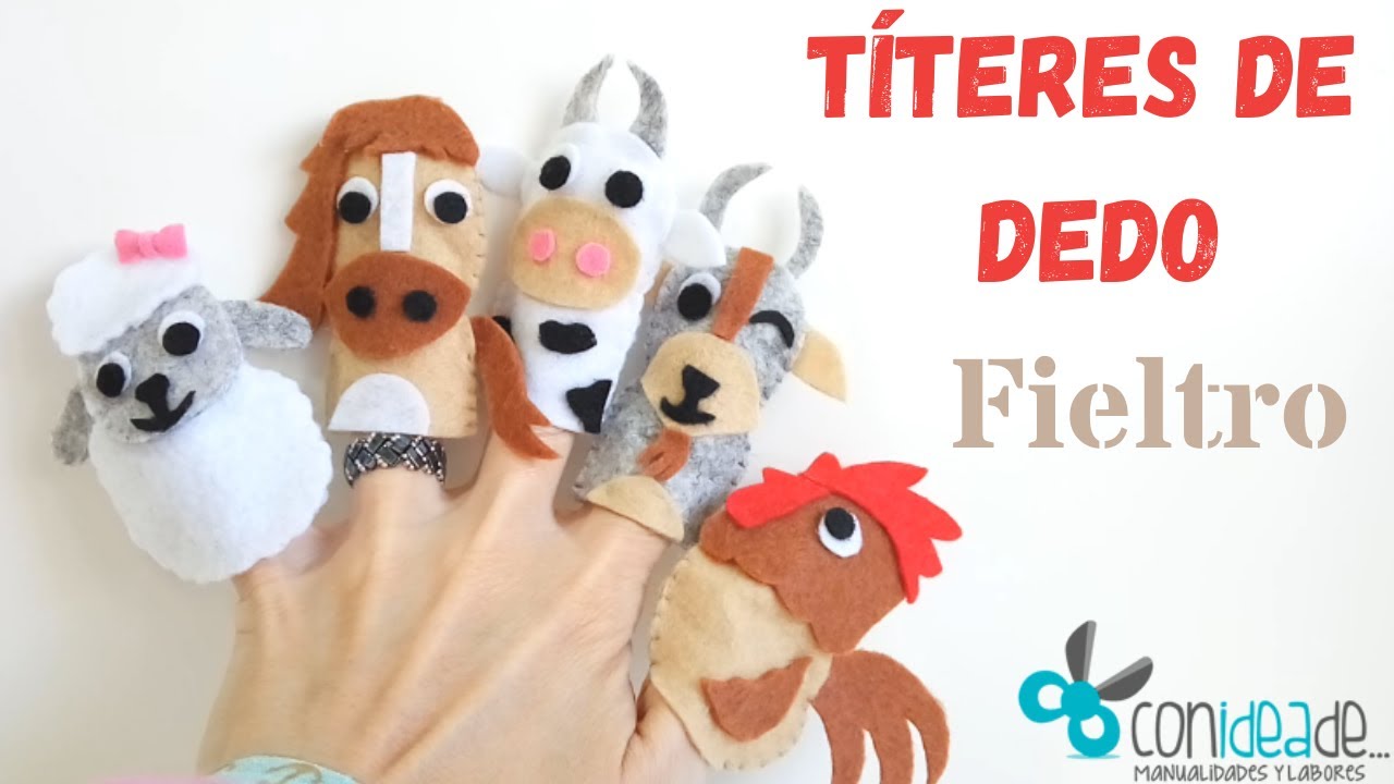 Animales de la Granja 🐮🐔🐴 en fieltro para los dedos ✅