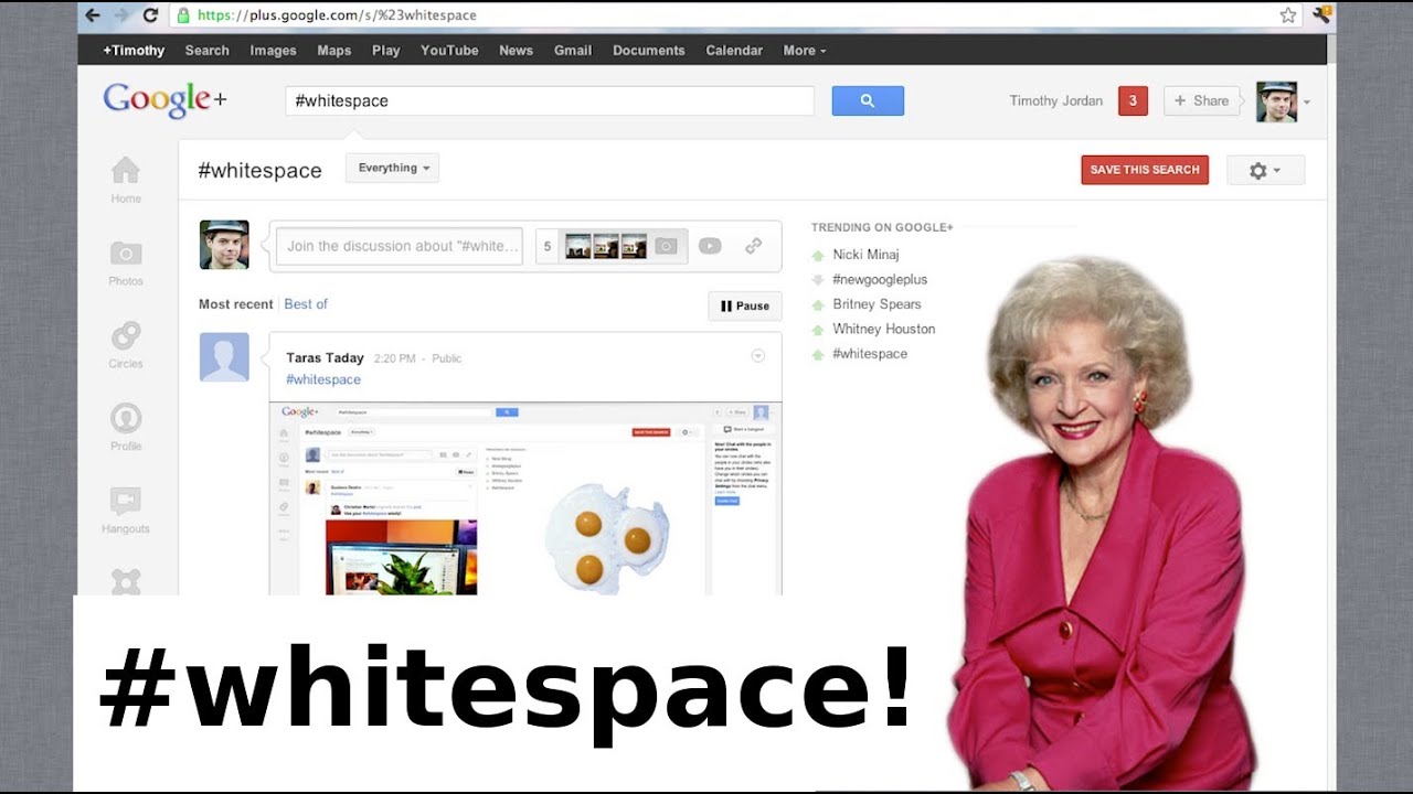 Google+ Re-design and WhiteSpace Rant!