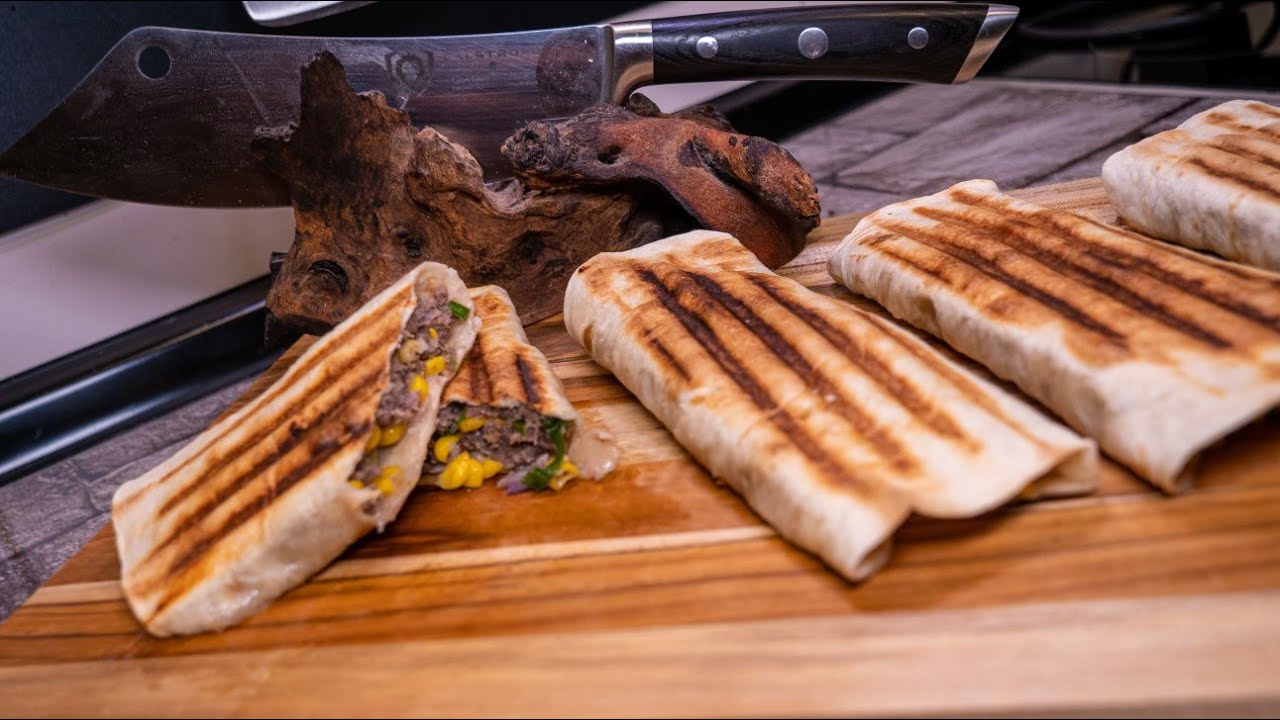Blitz Tortilla Wrap gefüllt mit Hackfleisch vom Maxxmee Kontaktgrill