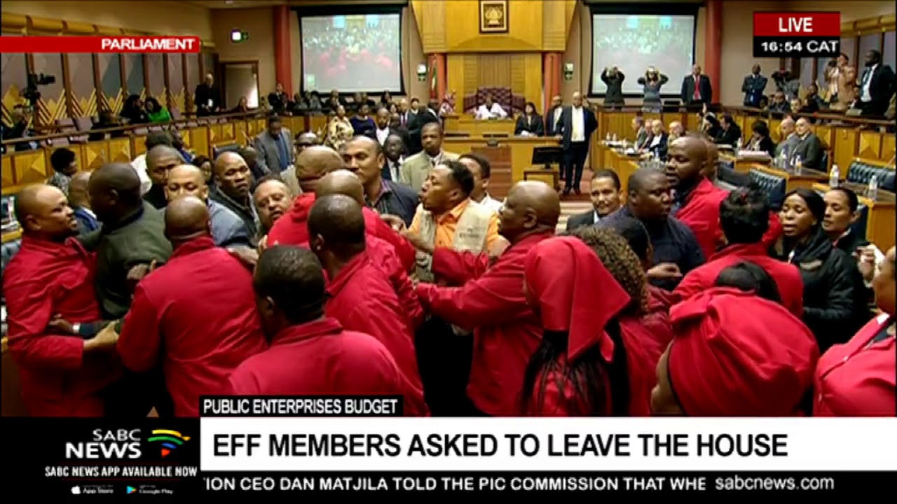 WATCH: EFF MPs disrupt Pravin Gordhan during budget vote