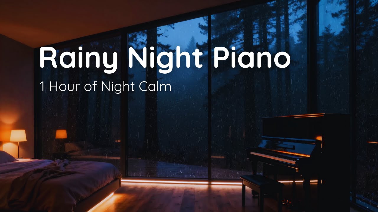1 Hour of Deep Sleep Piano & Gentle Rain | Rainy Night Piano