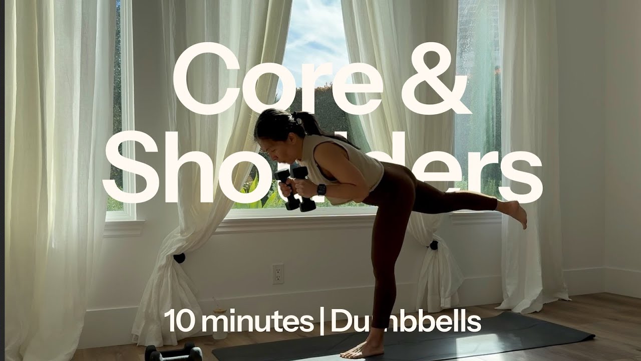 Shoulders and core strength: 2 dumbbells & a mat
