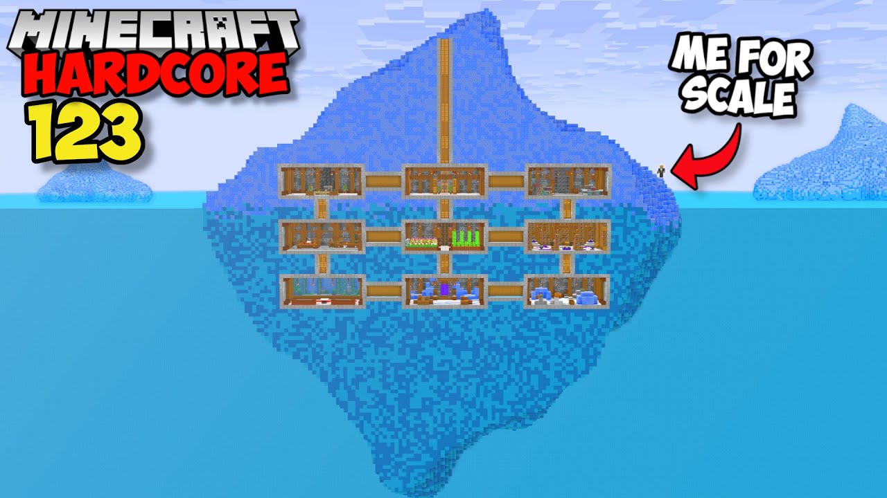 I Built A SECRET ICEBERG BASE in Minecraft Hardcore