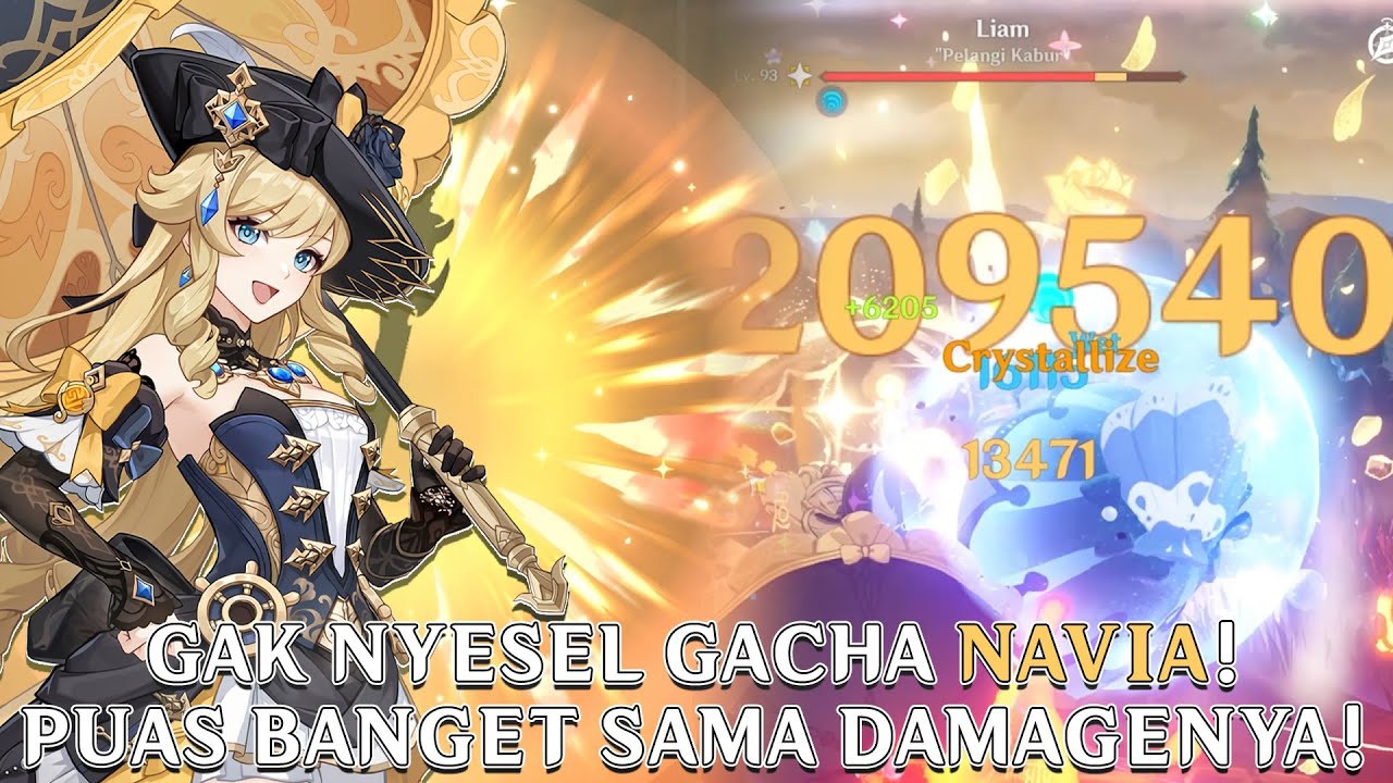GOKIL! Gacha Navia Auto Damage Brutal! | Genshin Impact Indonesia