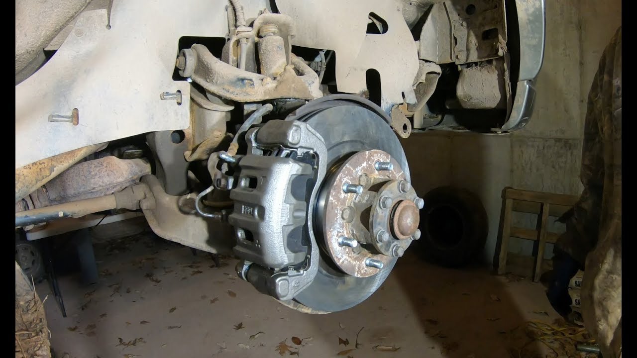 New front brakes on a Mitsubishi SUV