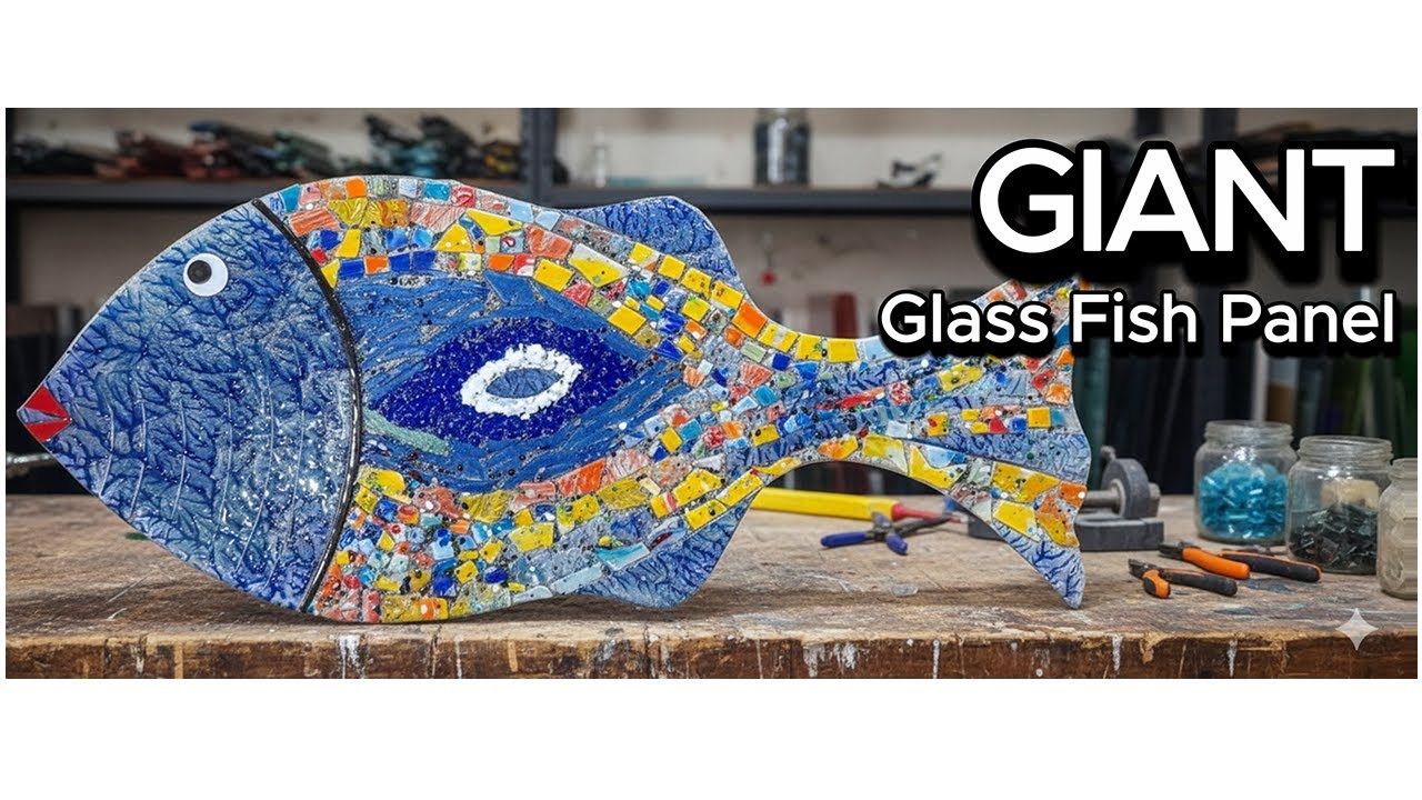 GIANT Glass Fish Wall Panel (1 Meter) | Handmade Fusion Glass Art