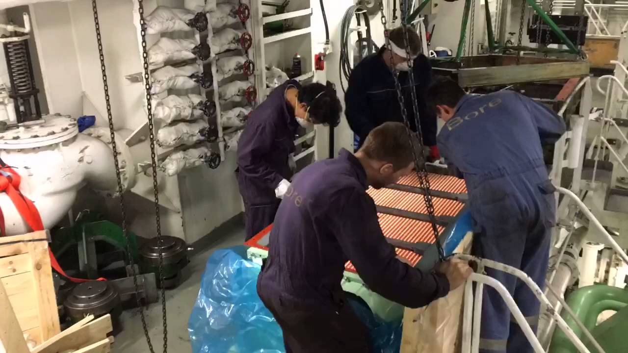 Wärtsilä 46L6 charge air cooler assambled
