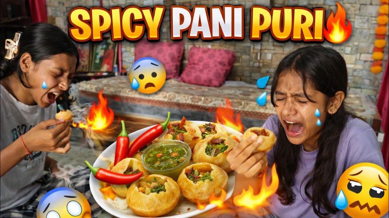 Eating Spicy pani puri 😆#vlog 