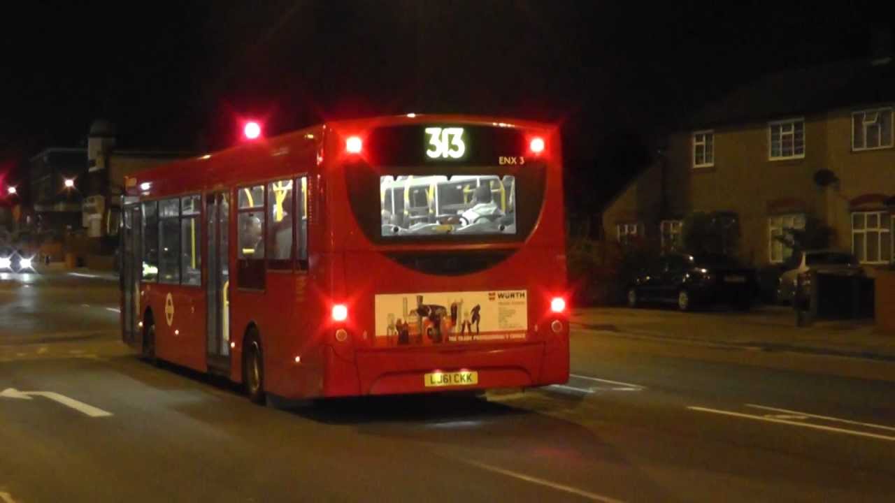 [night] Arriva LJ61CKK route 313 Ponders End 15th Sept 2012